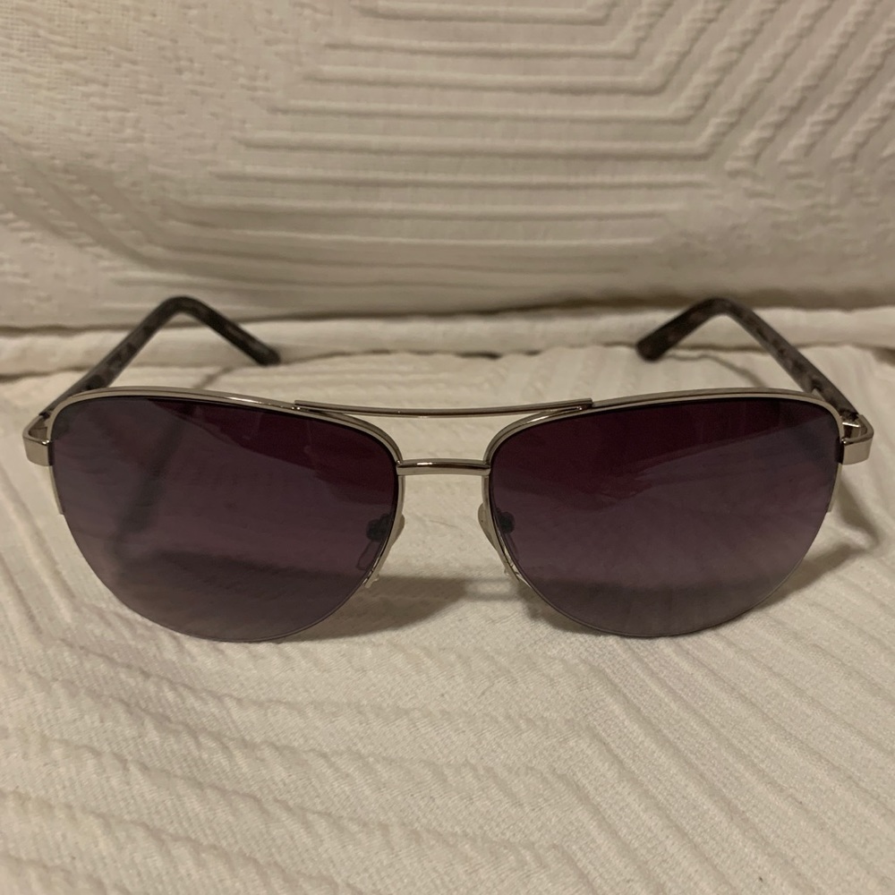 Ann Taylor LOFT Aviator Sunglasses (silver)